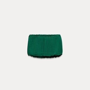 Zara Pleated Bandeau Top Green NWT S